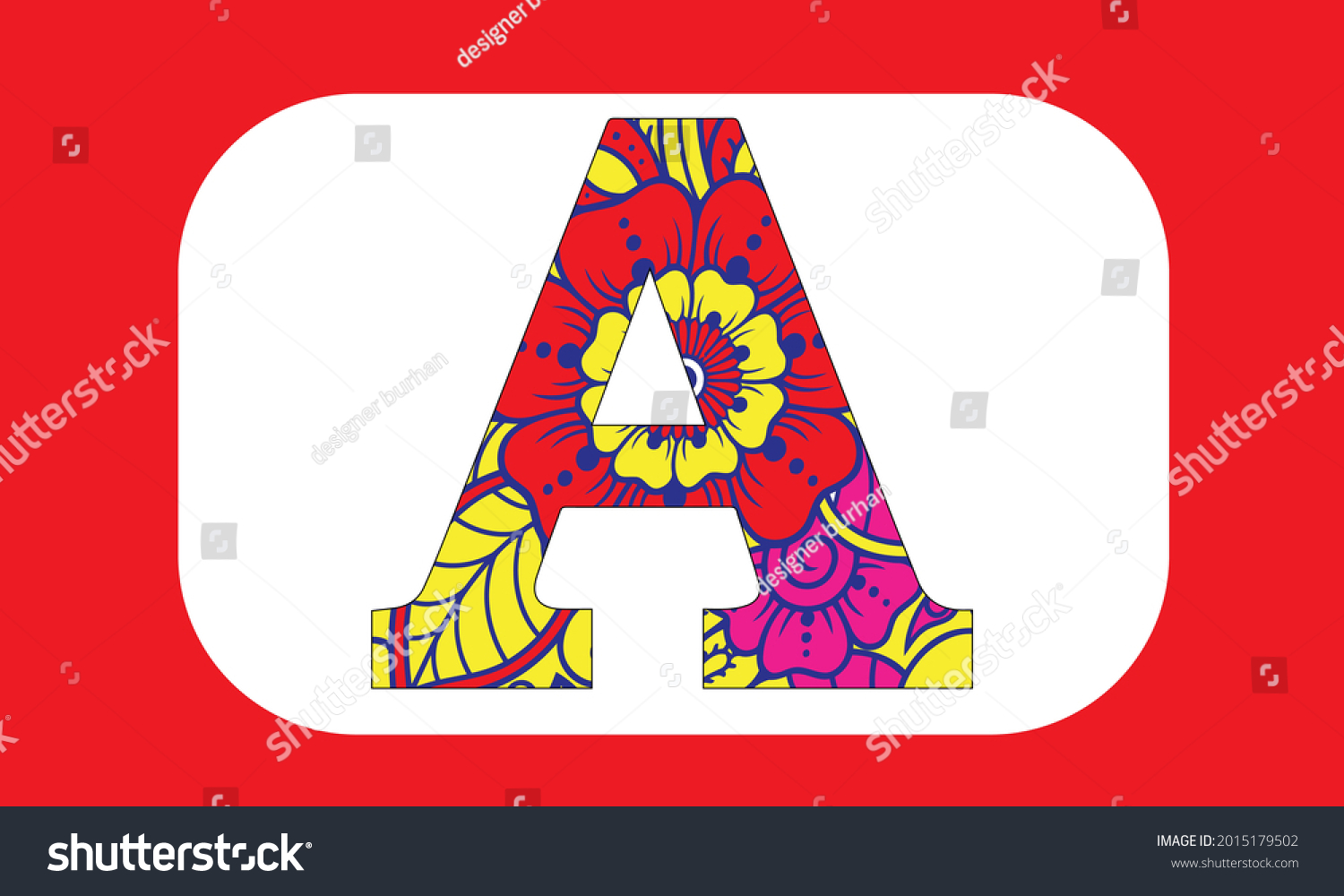 Alphabet Letters Dudling Drawing Mandala Alphabet Stock Vector (Royalty ...