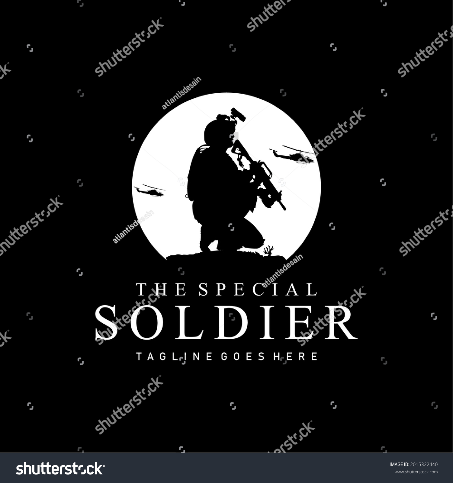 Silhouette Soldiers War Commander Logo Carrying Stock Vector (Royalty ...