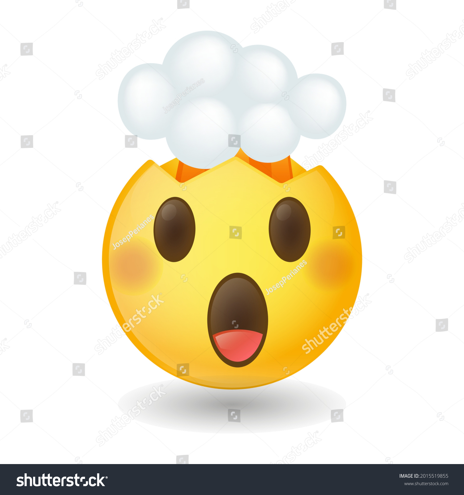 Explouding Emoji Icon Illustration Mind Blown Stock Vector (Royalty ...