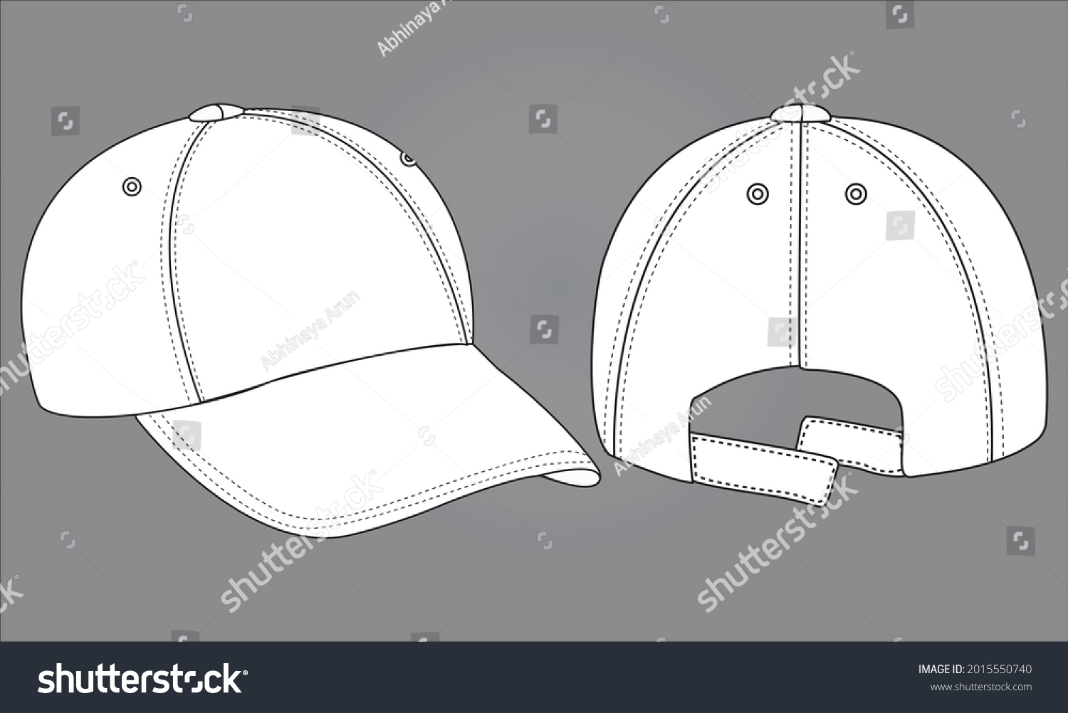 Baseball Cap Front Back Side View Stock Vector (Royalty Free ...