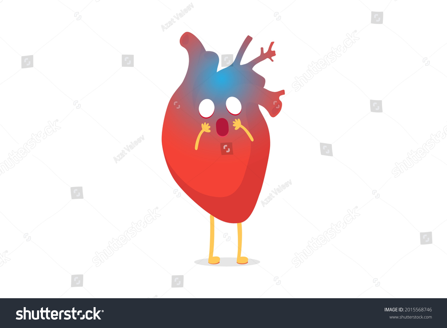 Cartoon Heart Character Pain Emotion Unhealthy Stock Vector (Royalty ...