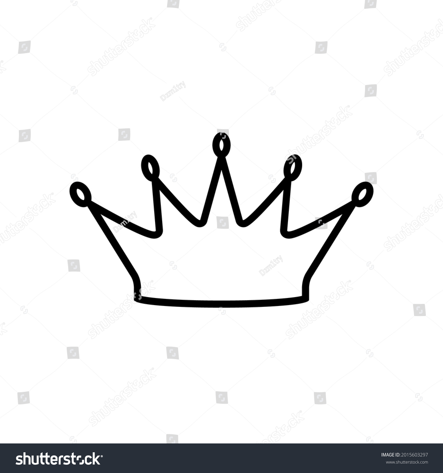 5 Point Crown Outline Icon Clipart Stock Vector (Royalty Free ...