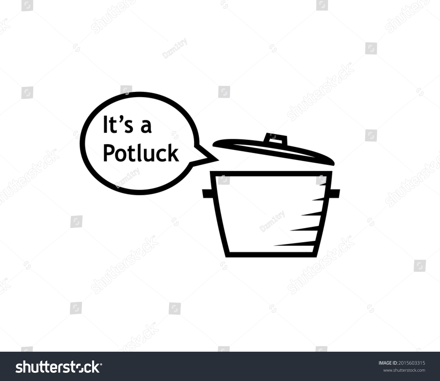 Potluck Speech Bubble Outline Icon Clipart Stock Vector (Royalty Free ...