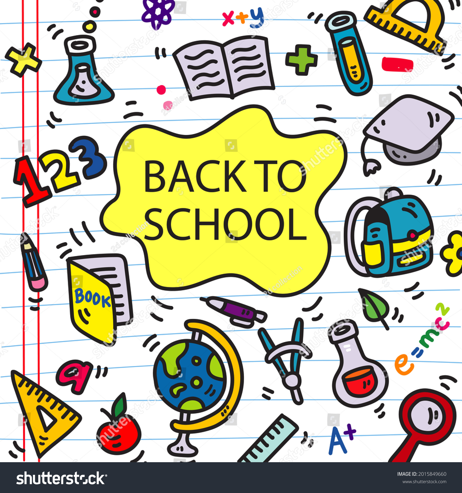 Back School Background Welcome Kids Template Stock Vector (Royalty Free ...