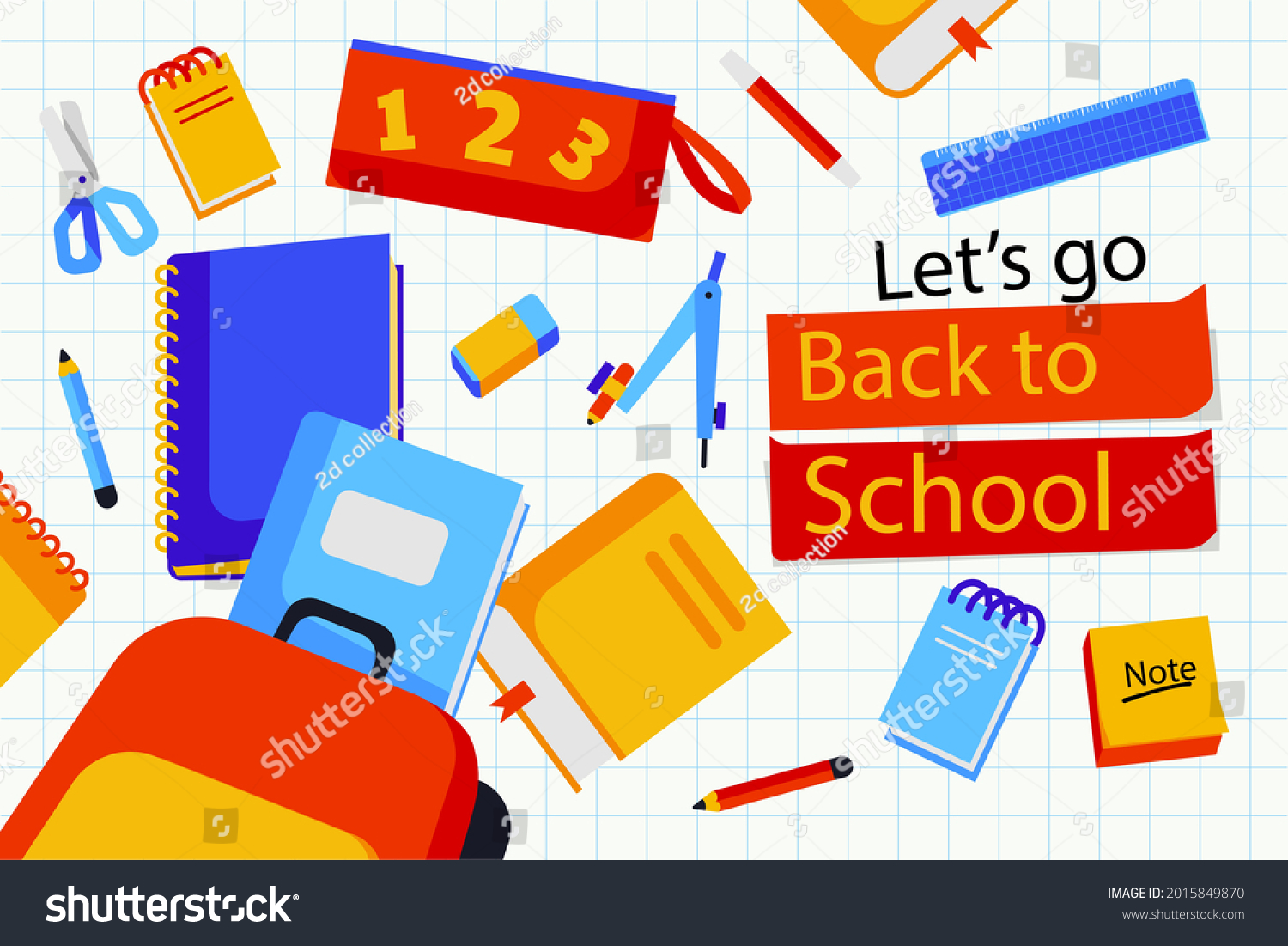 Back School Background Welcome Kids Template Stock Vector (Royalty Free ...