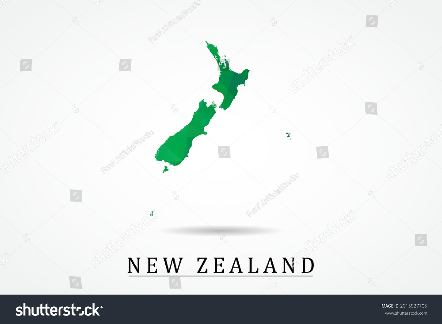 New Zealand Map World Map International Stock Vector Royalty Free Stock Vector New Zealand Map World Map International Vector Template Low Polygon Style With Green Color 2015927705