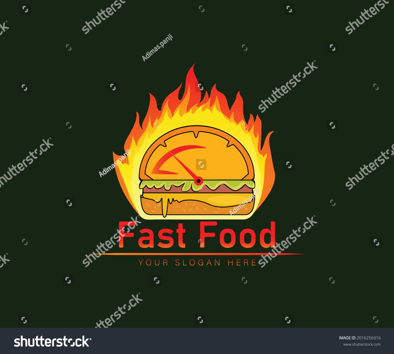 Hot Burgers Vector Logo Fast Food Stock Vector Royalty Free 2016256916 Shutterstock 0301