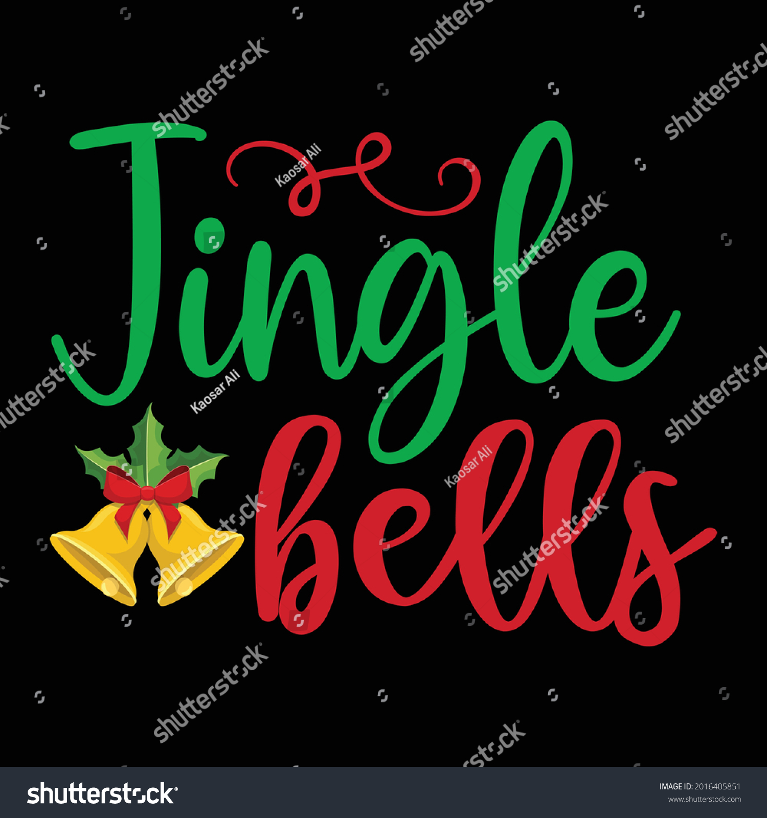 Jingle Bells Vector Arts Design Stock Vector (Royalty Free) 2016405851 ...