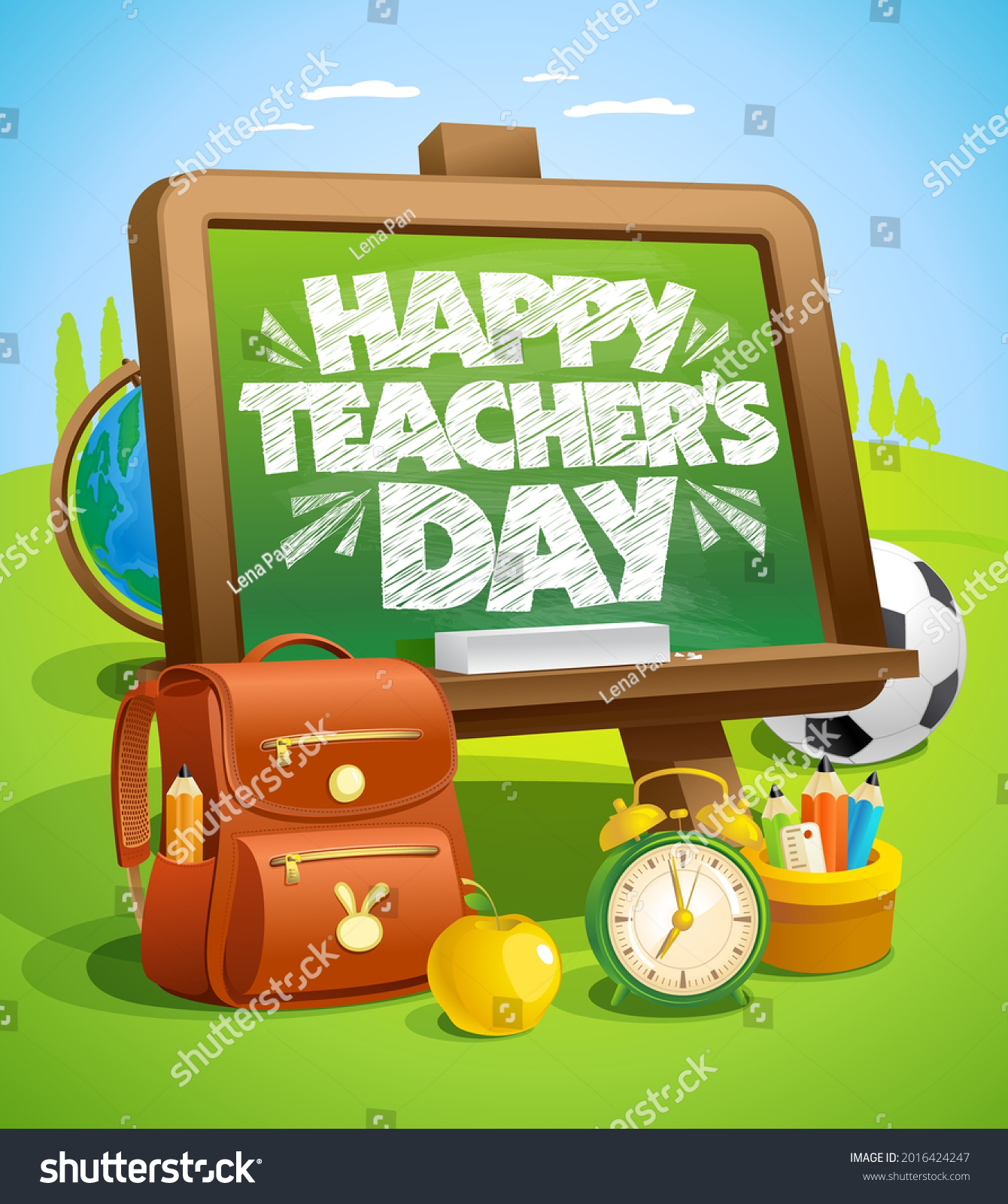 Happy Teachers Day Banner Card Template Stock Vector (Royalty Free ...