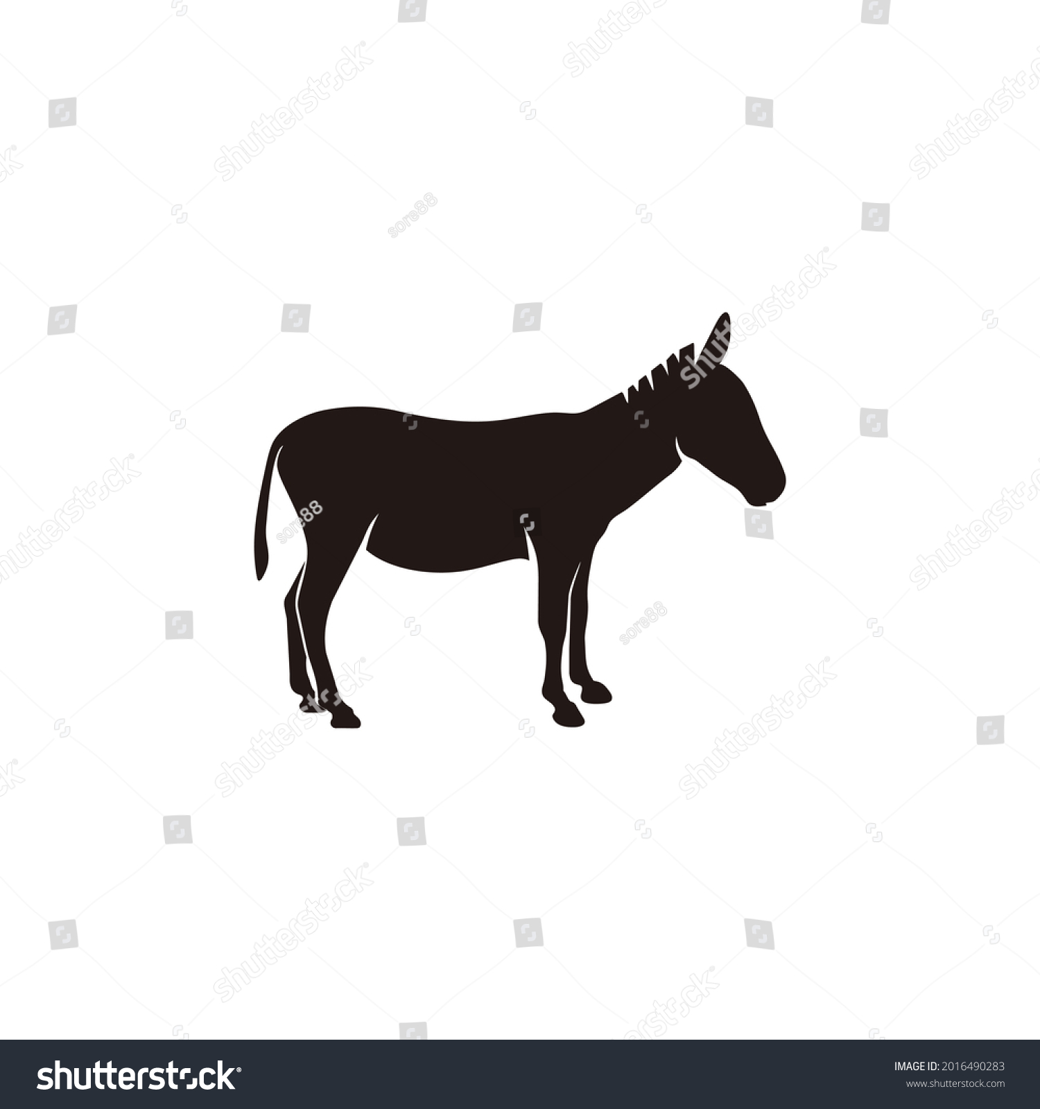 Donkey Silhouette Logo Icon Vector Template Stock Vector (Royalty Free ...