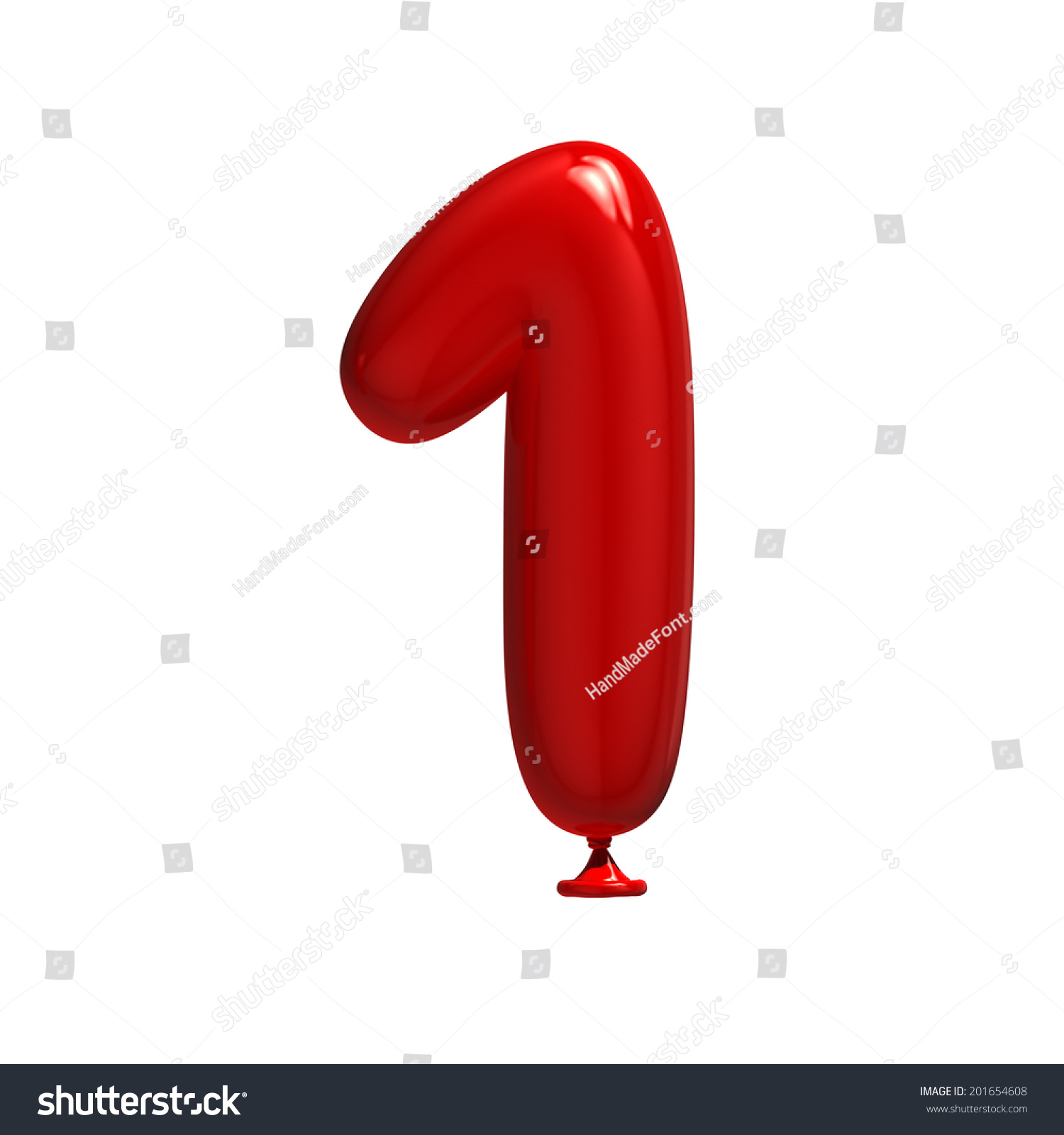 Number 1 Balloon Font Isolated On Stock Illustration 201654608