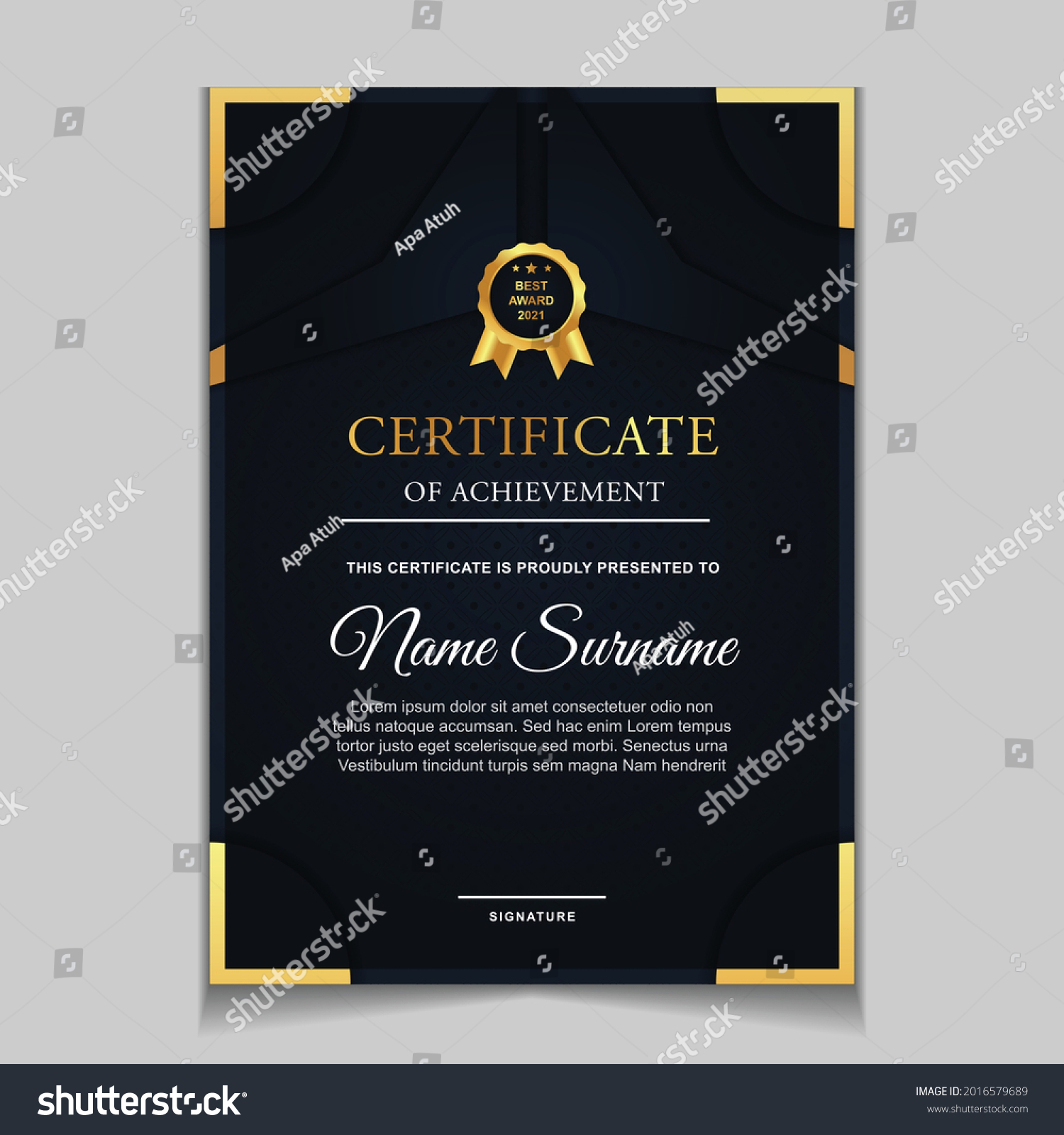 Certificate Achievement Border Design Templates Elements Stock Vector ...