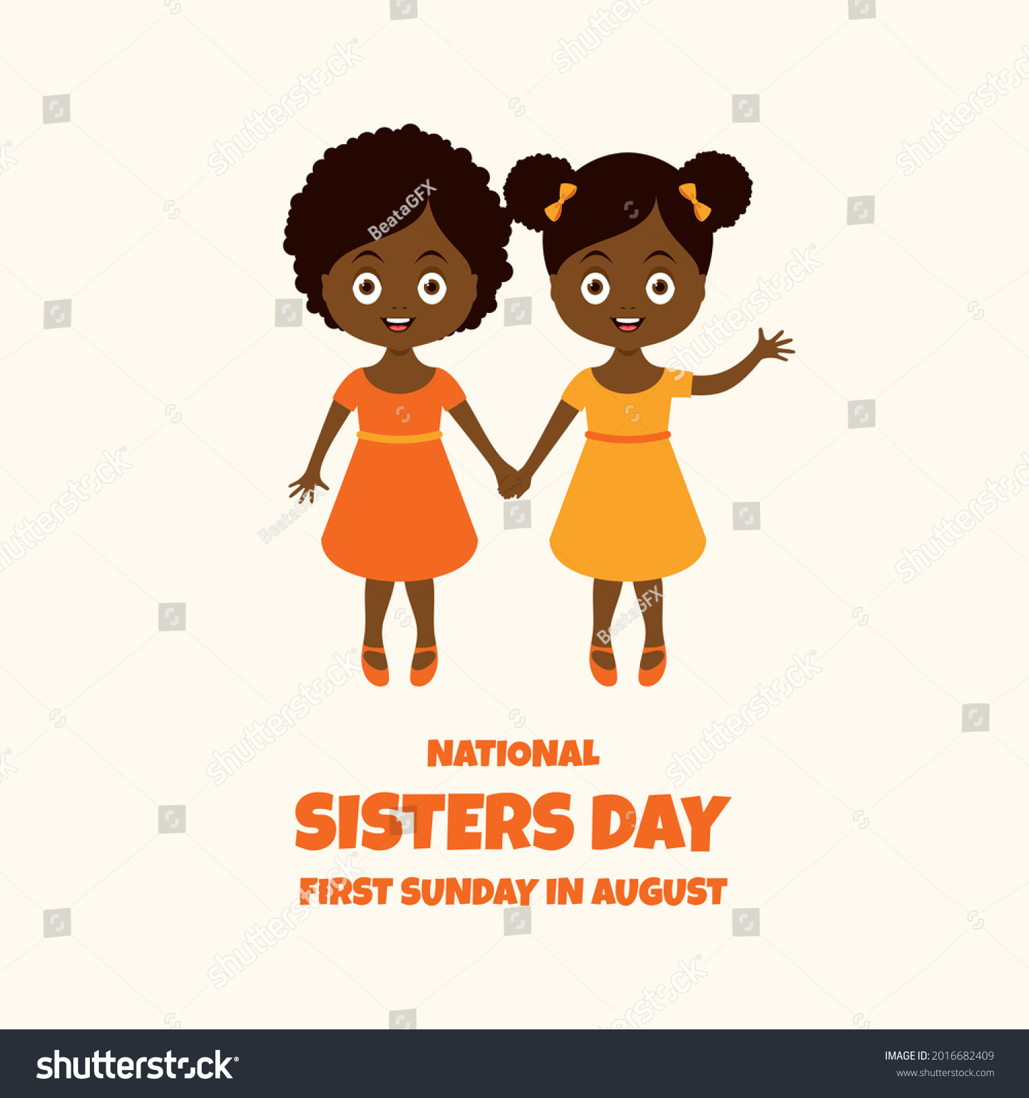 National Sisters Day Illustration Cute Little Stock Illustration 2016682409 Shutterstock 
