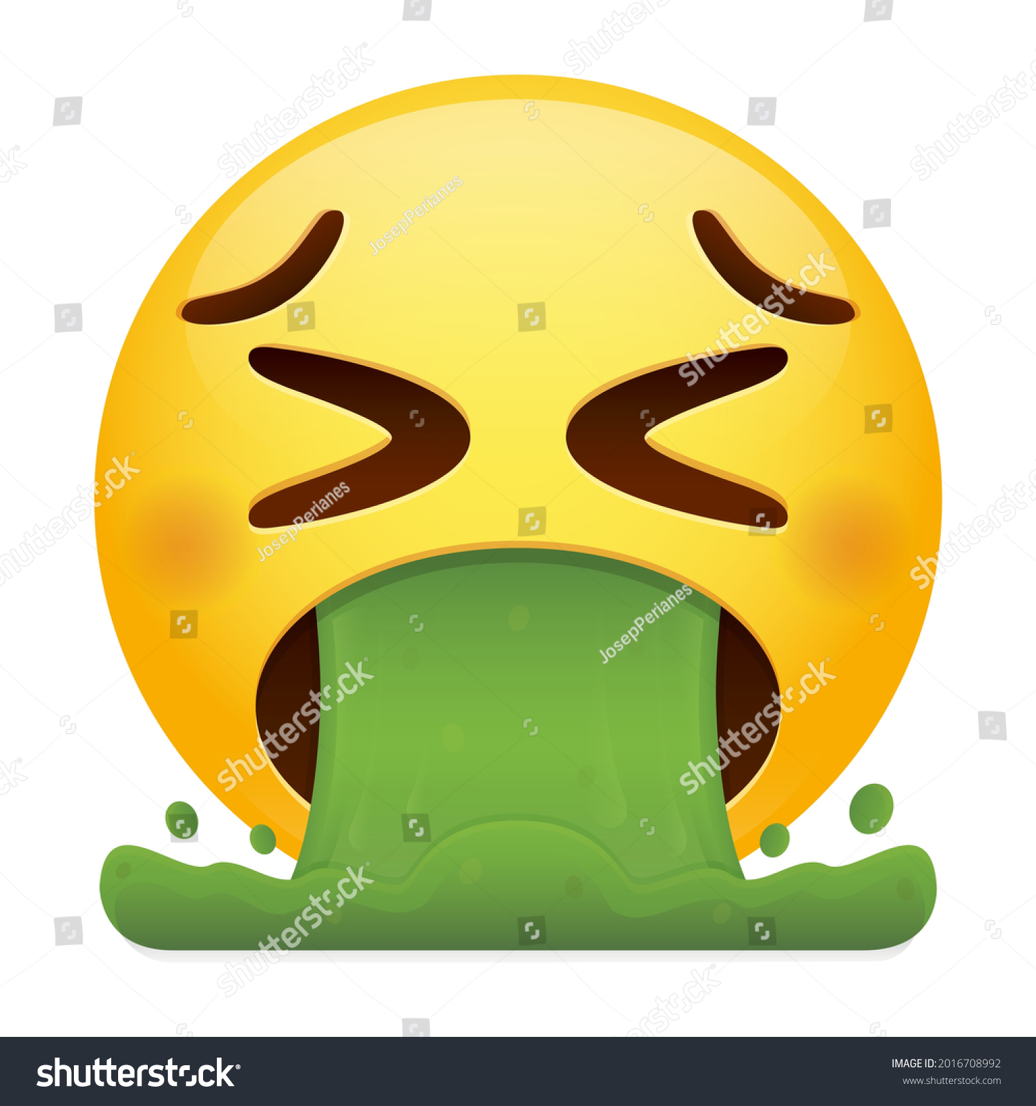 Vomiting Emoji Icon Illustration Spew Vector Stock Vector (Royalty Free ...