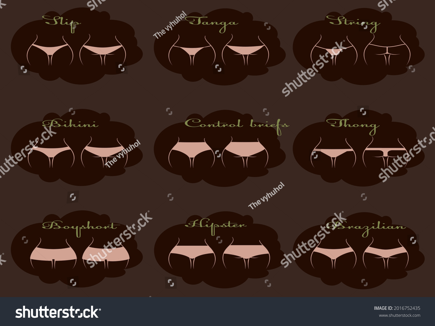 Pink Panties Various Shapes On Female Stock Vector (Royalty Free