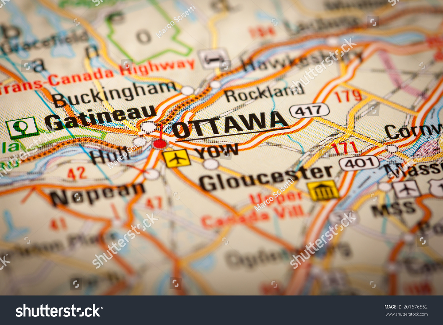 Stock Photo Map Photography Ottawa City On A Road Map 201676562 