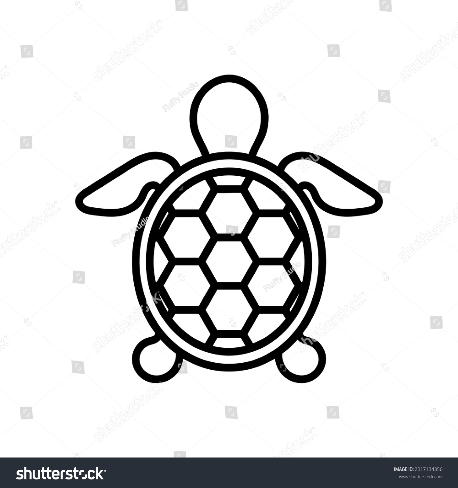 Turtle Icon Seafood Flat Pictogram Web Stock Vector (Royalty Free ...