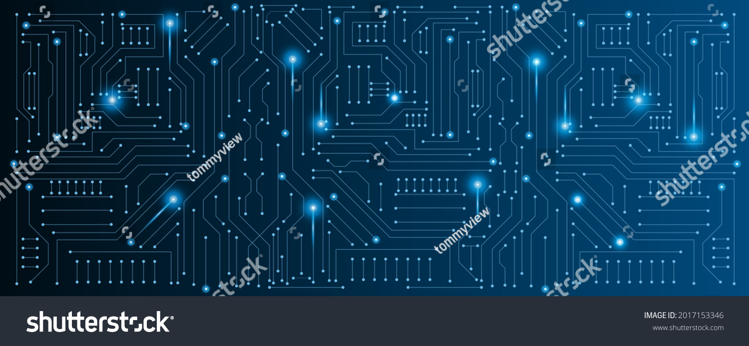 Circuit Board Electronic Electrical Line Glow Stock Vector (Royalty ...