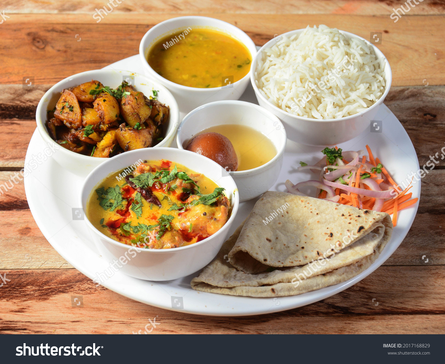 Indian Veg Rajasthani Thali Food Platter Stock Photo 2017168829 ...