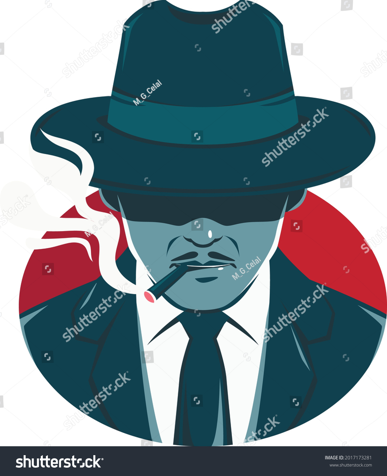 Mysterious Mafia Man Smoking Cigarette Stock Vector (Royalty Free ...