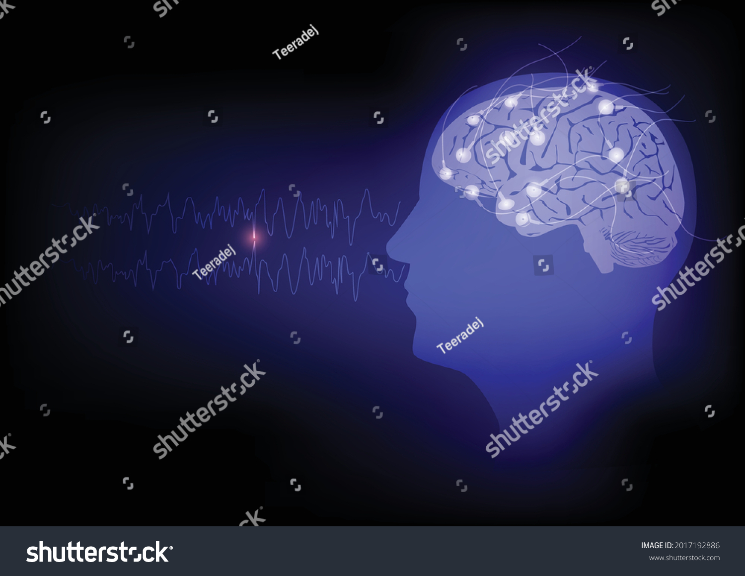 Illustration Human Brain Electroencephalography Eeg Recording Stock Vector Royalty Free 4749