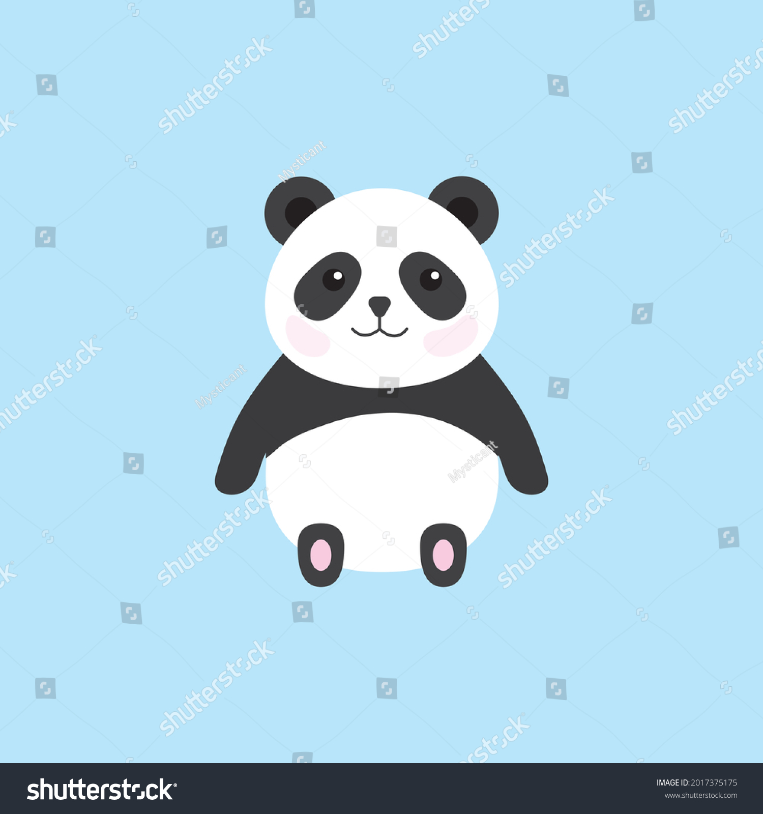 Vector Image Cute Panda Sitting Down Stock Vector (Royalty Free ...