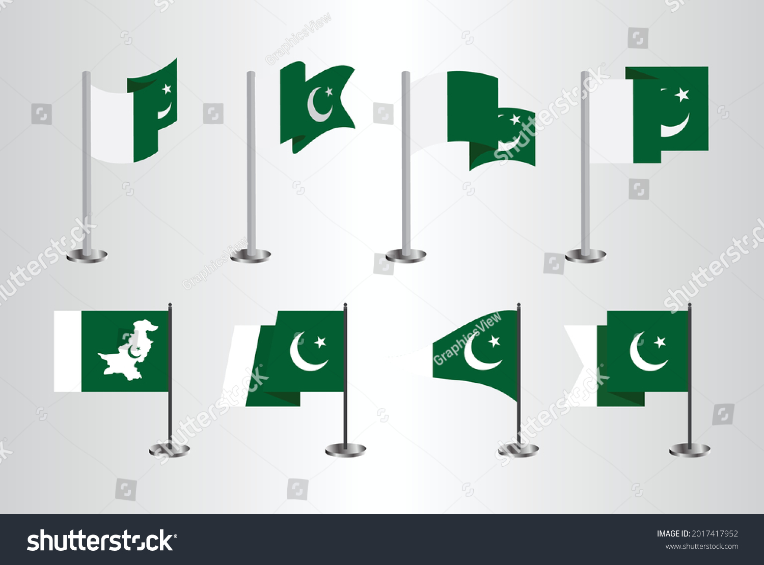 Pakistan Flag State Symbol Isolated On Stock Vector (Royalty Free ...