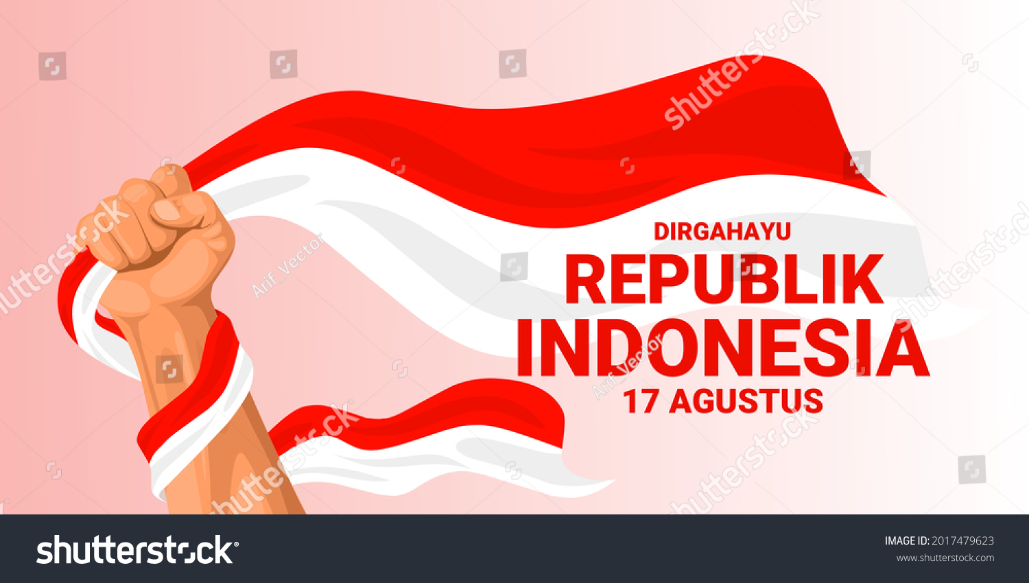 Happy Indonesian Independence Day Dirgahayu Republik Stock Vector Royalty Free 2017479623 8077