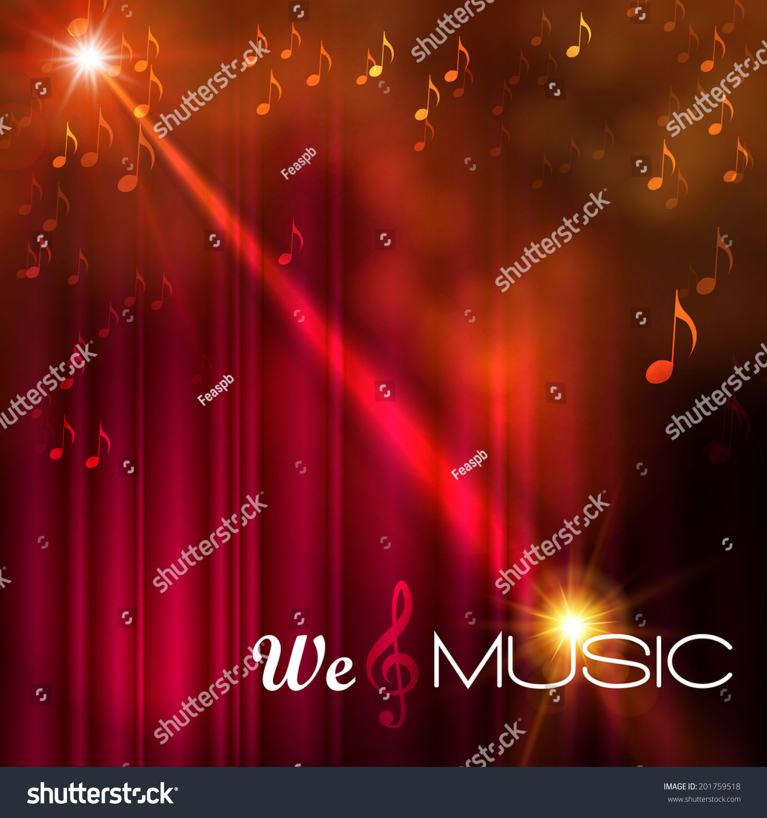 Concept Music Spotlight Background Vector Illustration Stock Vector ...