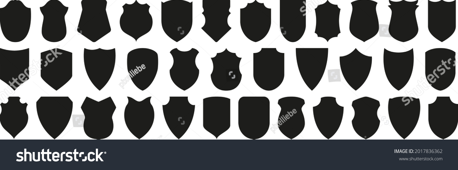 Protect Shield Icon Symbols Black Silhouette Stock Vector (Royalty Free ...