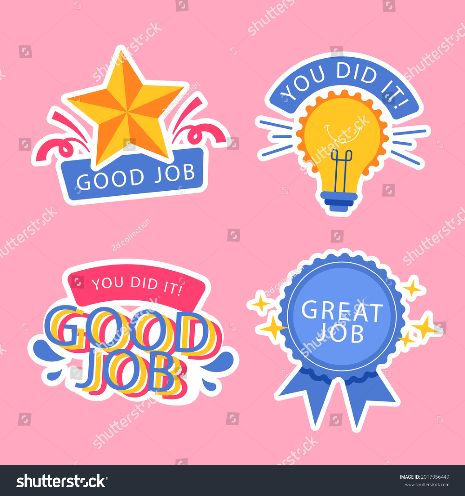 Job Great Job Stickers Logo School Stock Vector (Royalty Free ...