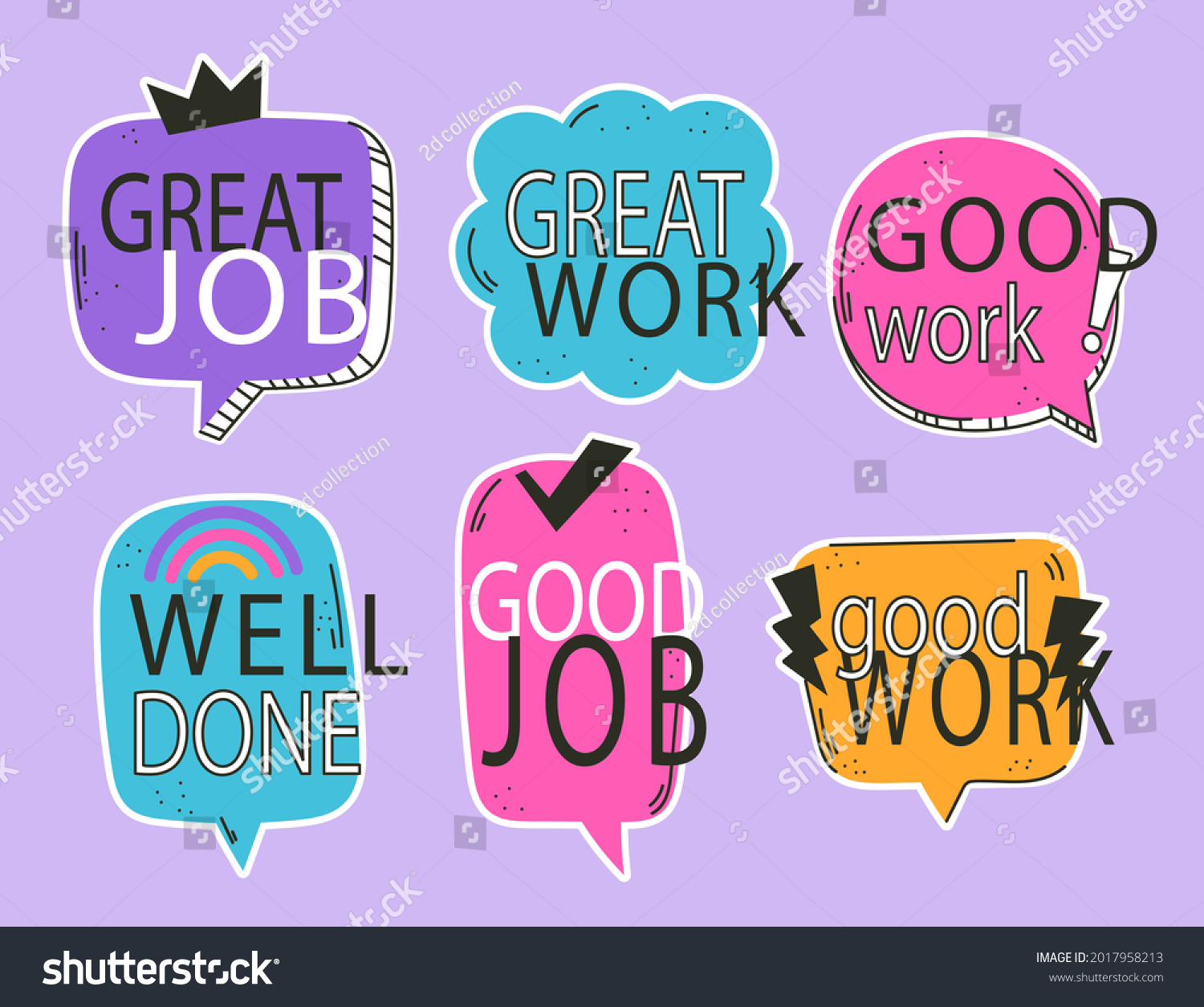 Job Great Job Stickers Logo School Stock Vector (Royalty Free ...