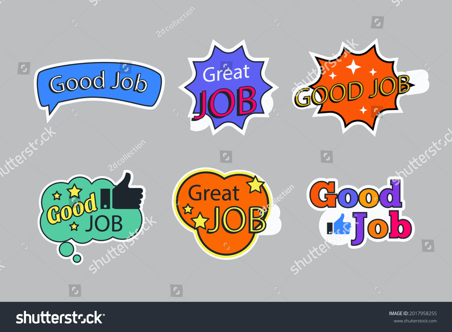 Job Great Job Stickers Logo School Stock Vector (Royalty Free ...