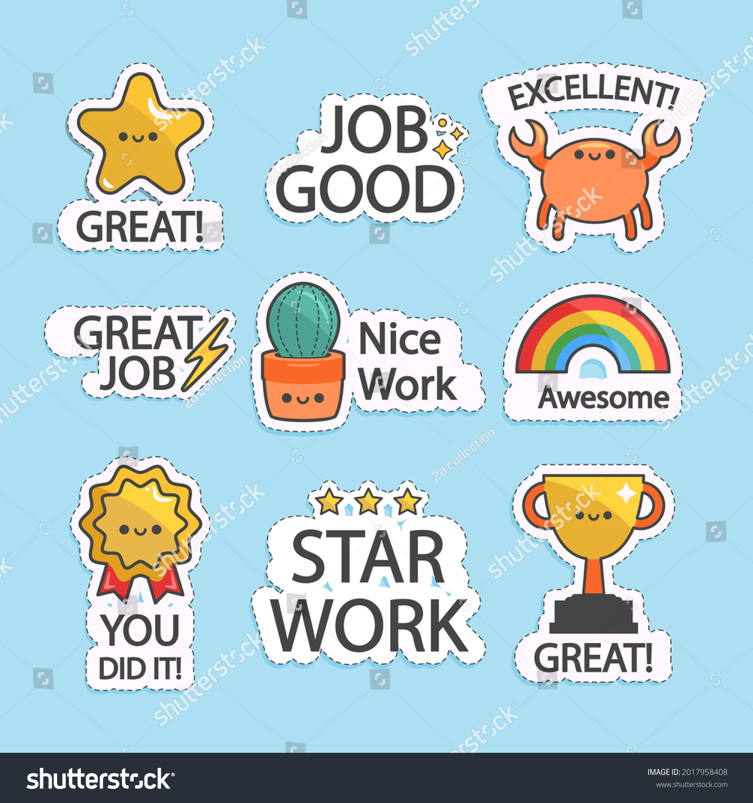 Job Great Job Stickers Logo School Stock Vector (royalty Free 