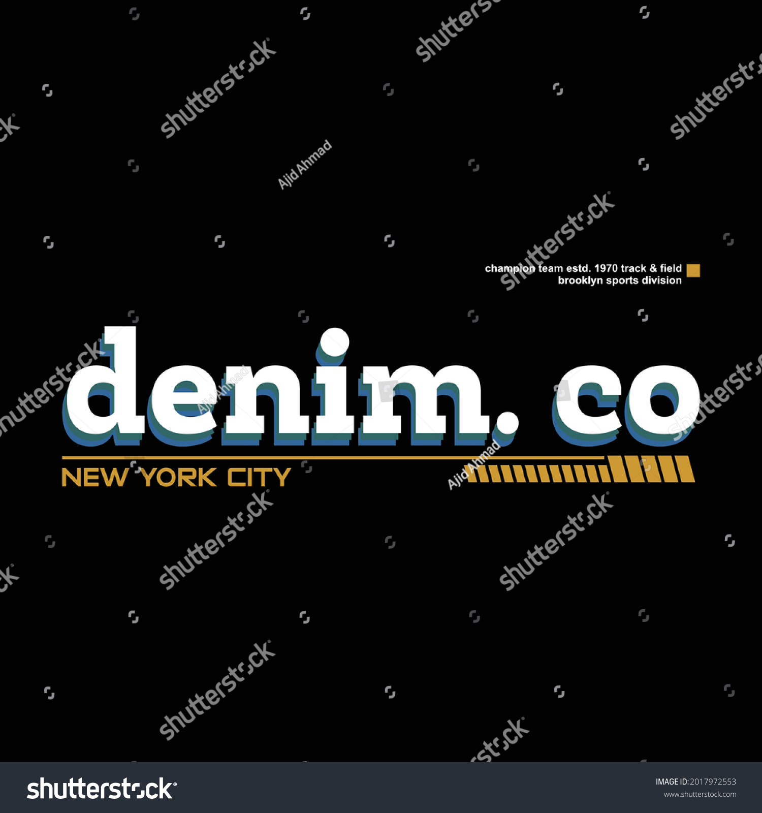 Denim Co New York City Typographic Stock Vector (Royalty Free ...