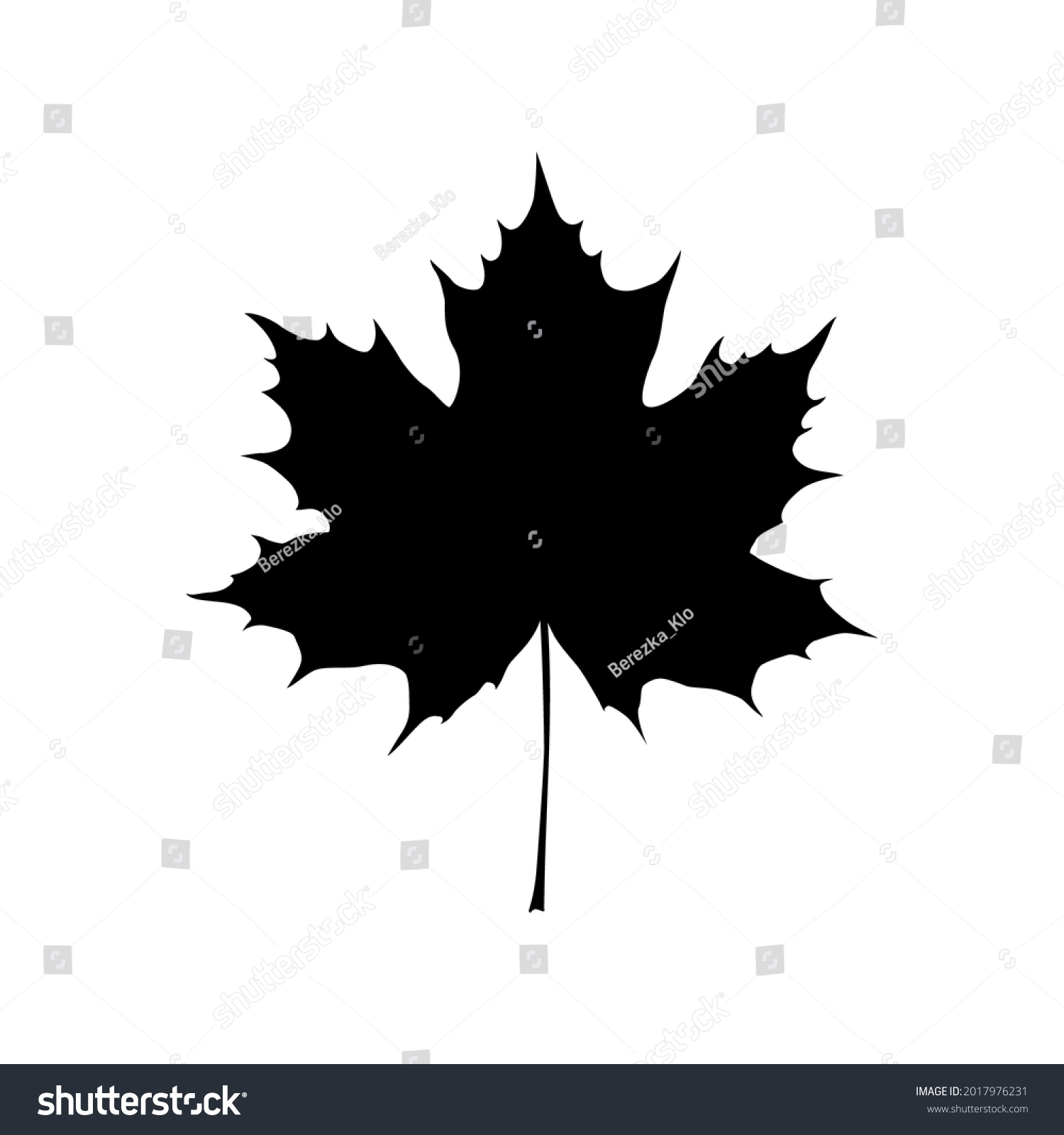 Black Silhouette Maple Leaf Isolated Vector Stock Vector (Royalty Free ...