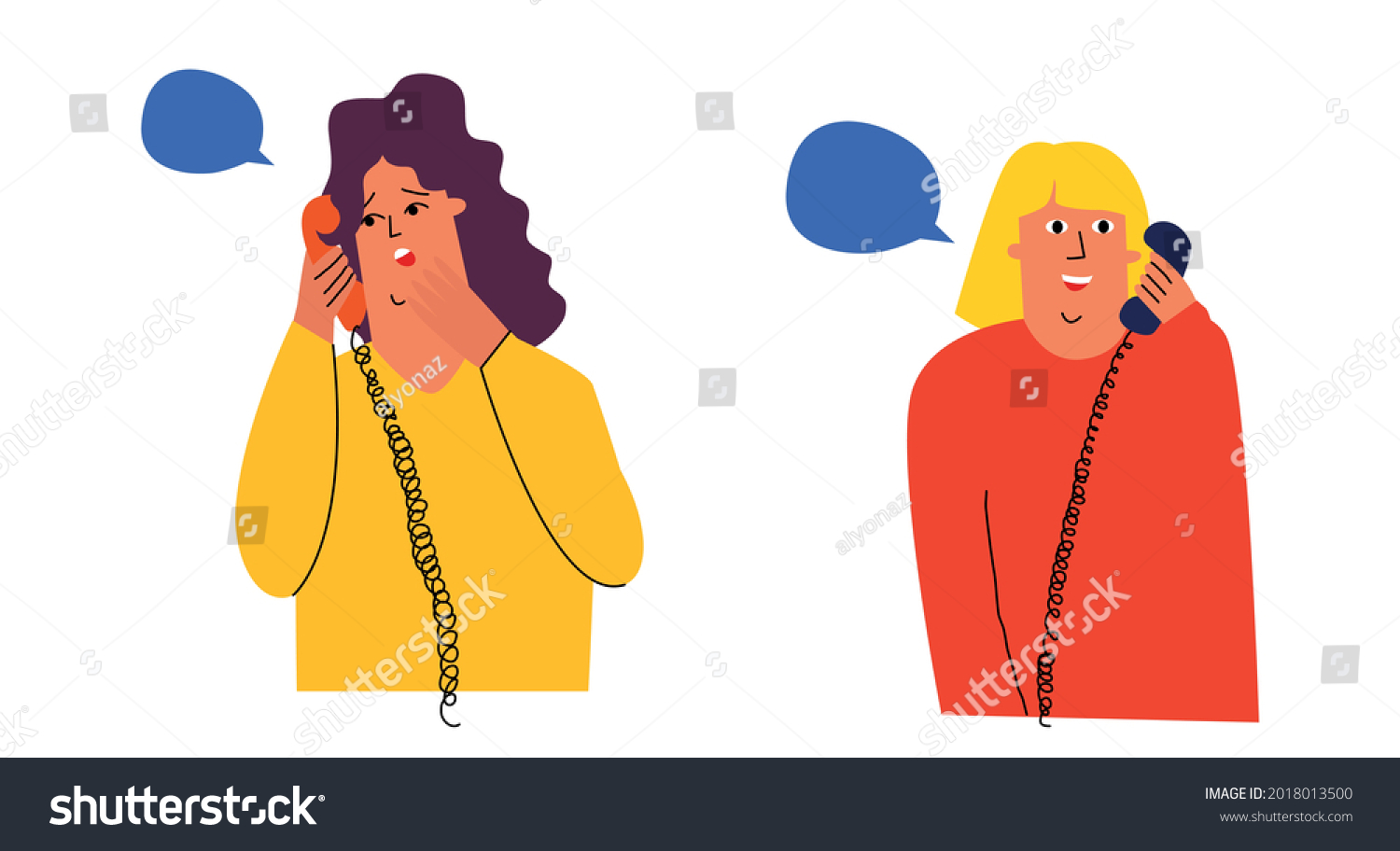 Two Girls Talking Each Other On Stock Vector Royalty Free 2018013500