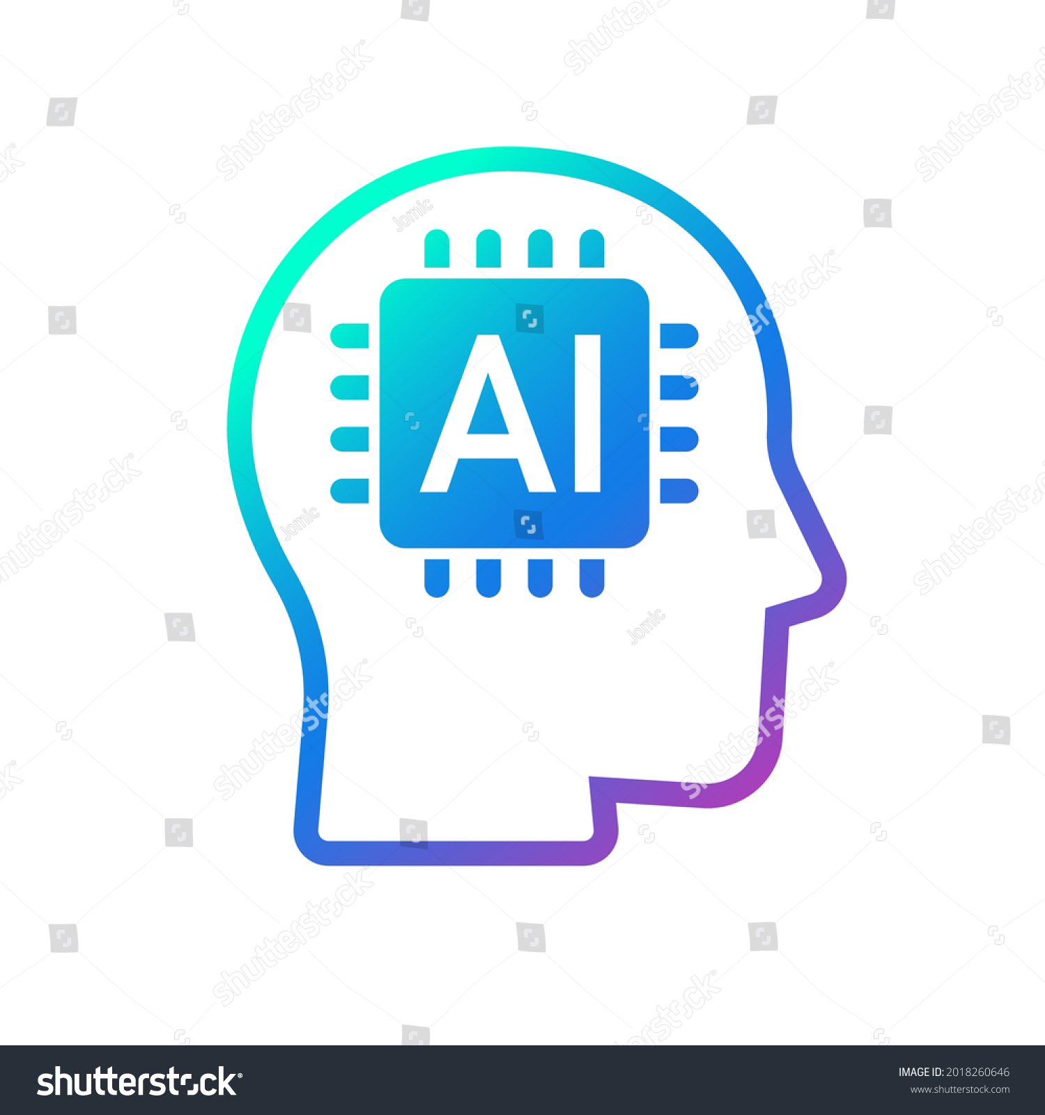 Human Head Tech Icon Ai Chip Stock Vector (Royalty Free) 2018260646 ...