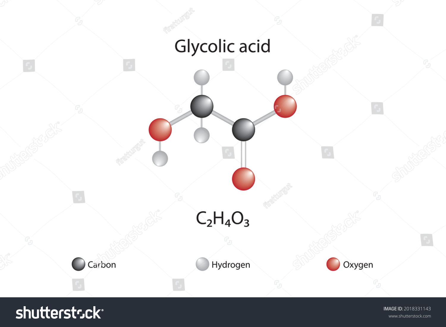 Molecular Formula Glycolic Acid Chemical Structure Stock Vector ...