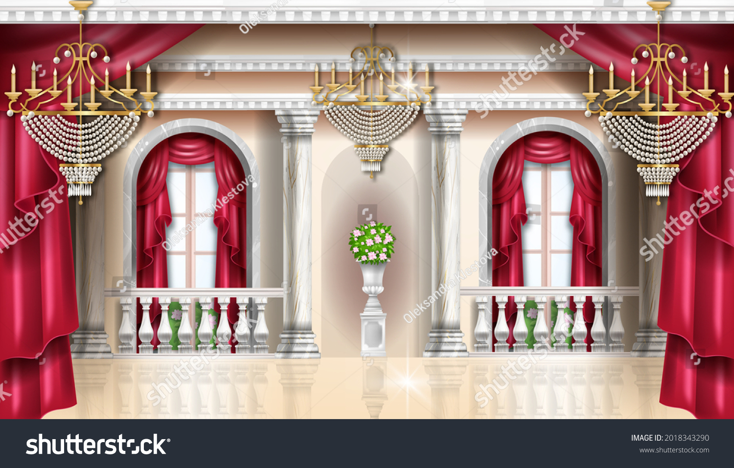 Classic Palace Interior Vector Background Royal Stock Vector (Royalty ...