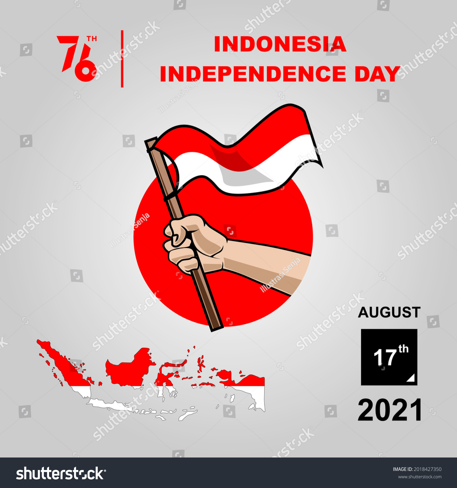 76th Indonesia Independence Day Indonesias Map Stock Vector Royalty Free 2018427350 Shutterstock 1938