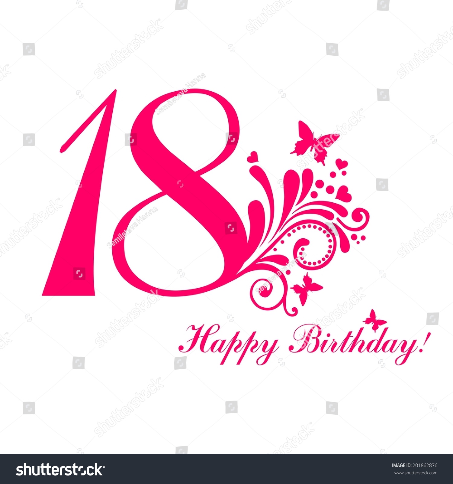 Happy Birthday Card Celebration Background Number Stock Illustration 