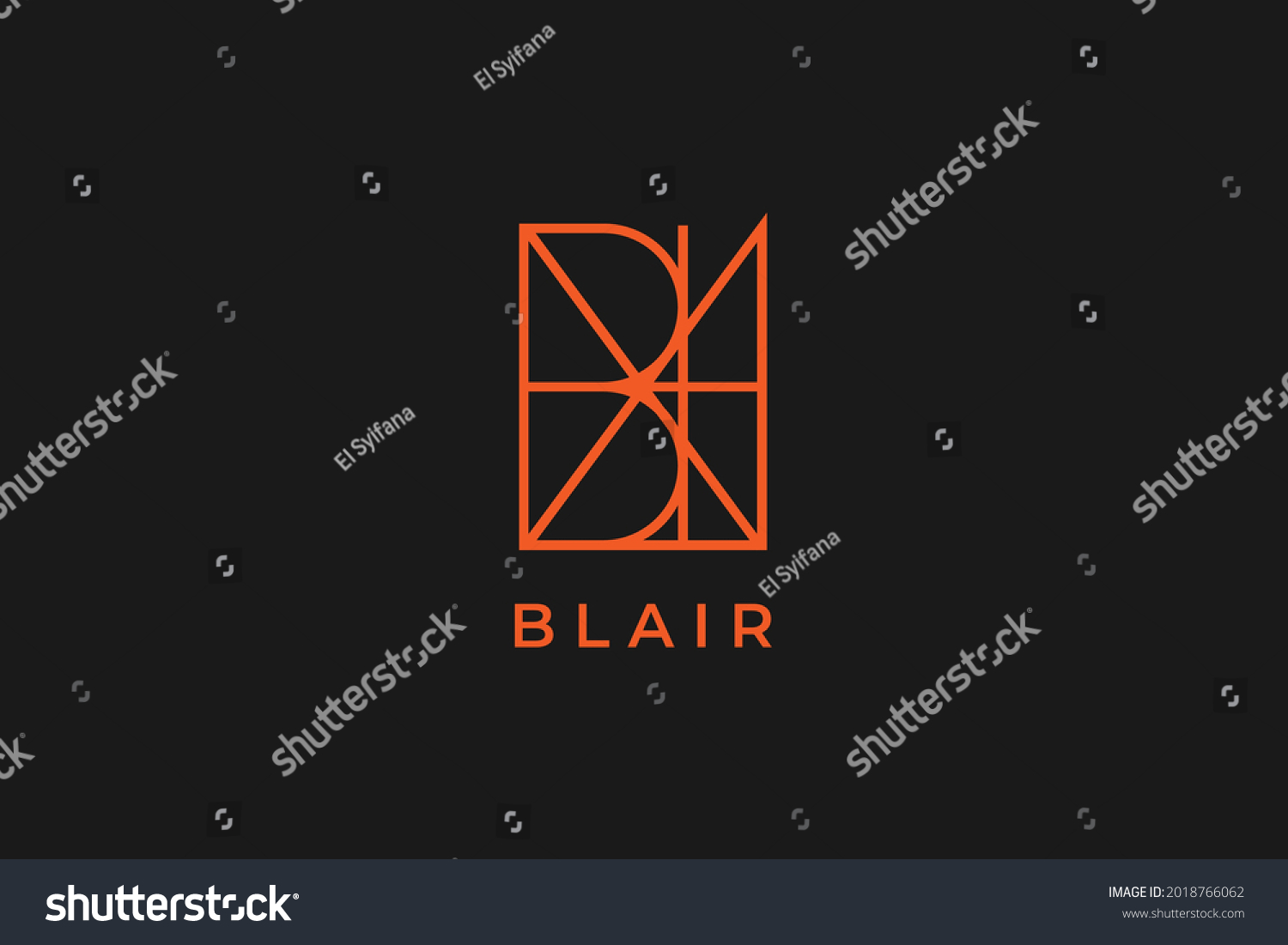 Logo Name Blair Usable Logo Design Stock Vector (Royalty Free