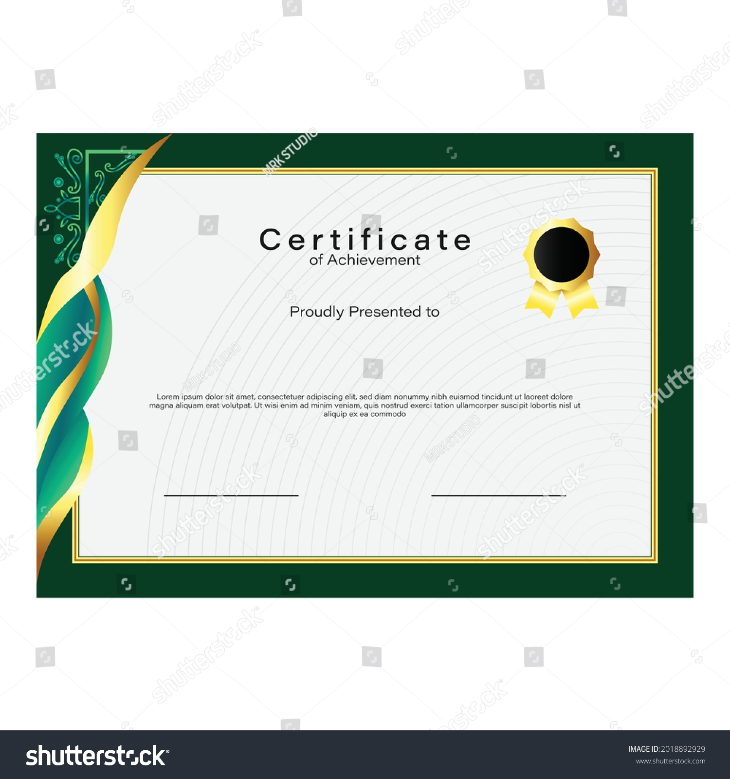 Elegance Graduation Certificate Border Template Design Stock Vector ...