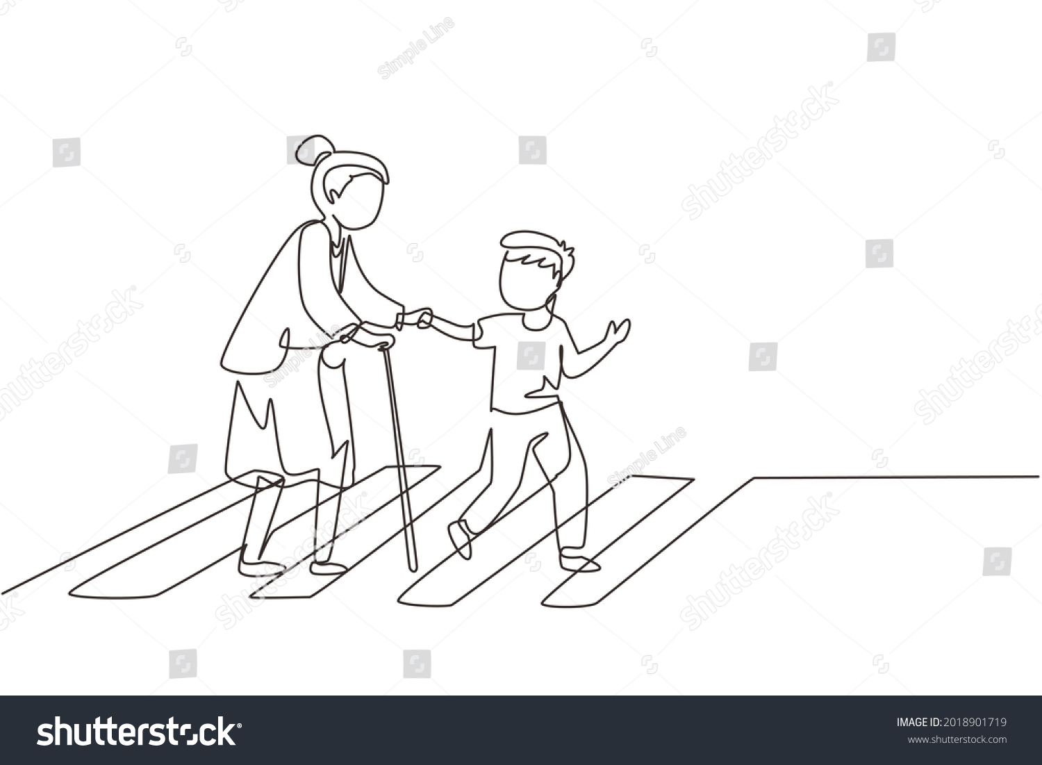 Single Continuous Line Drawing Polite Boy Stock Vector (Royalty Free ...