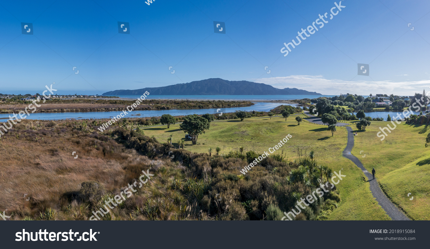 Waikanae Beach Showing River Waimanu Lagoons Stock Photo 2018915084 ...