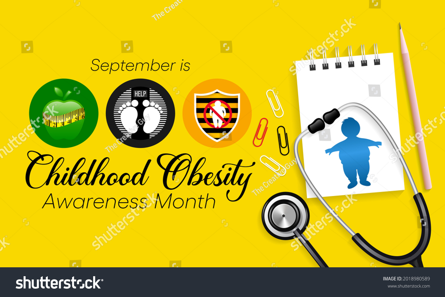 National Childhood Obesity Awareness Month Observed Stock Vector ...