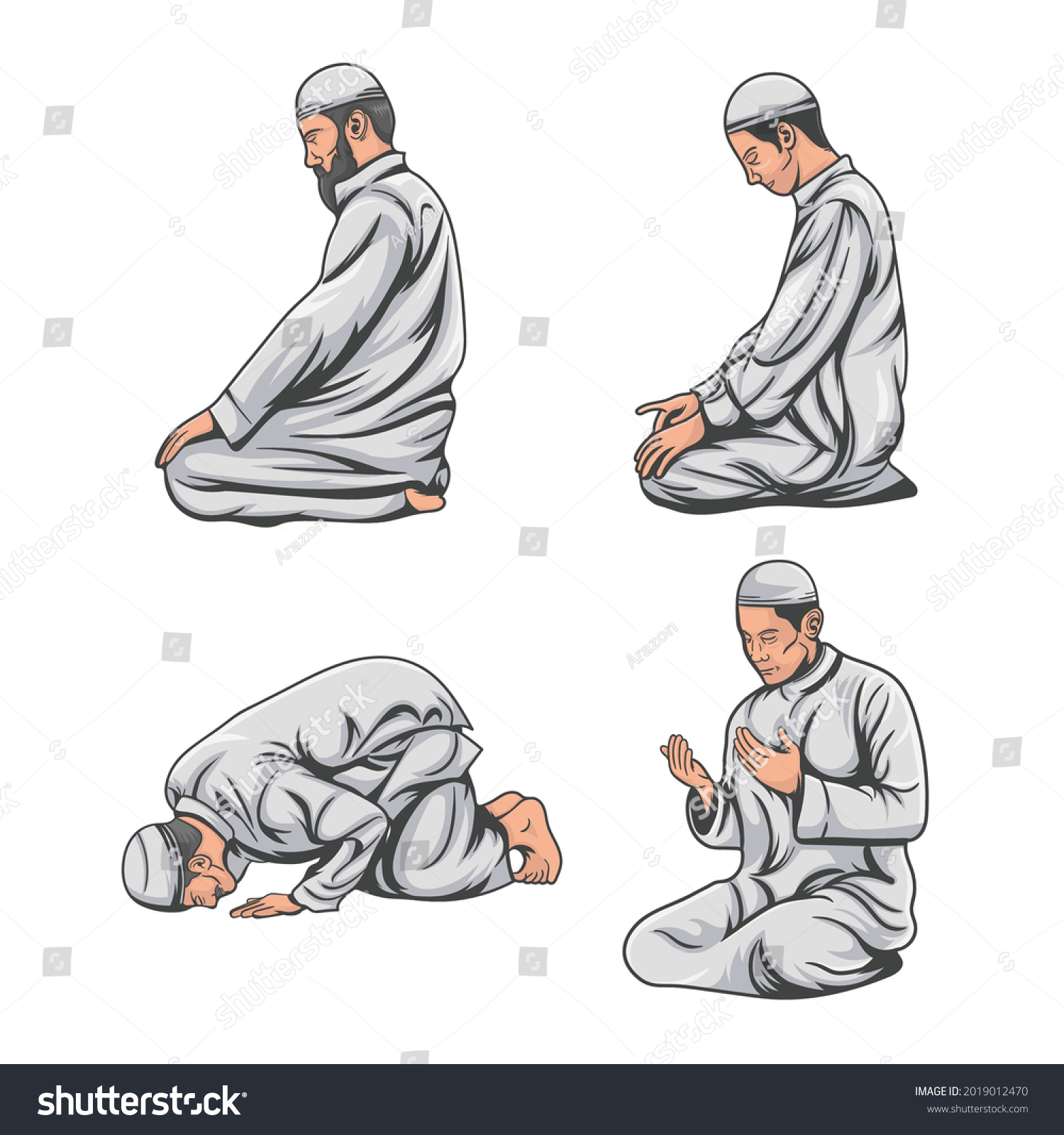 Some Prayer Movements Islam Stock Vector (Royalty Free) 2019012470 ...