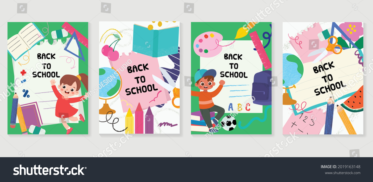 Back School Vector Banners Background Design Stock Vector (Royalty Free ...