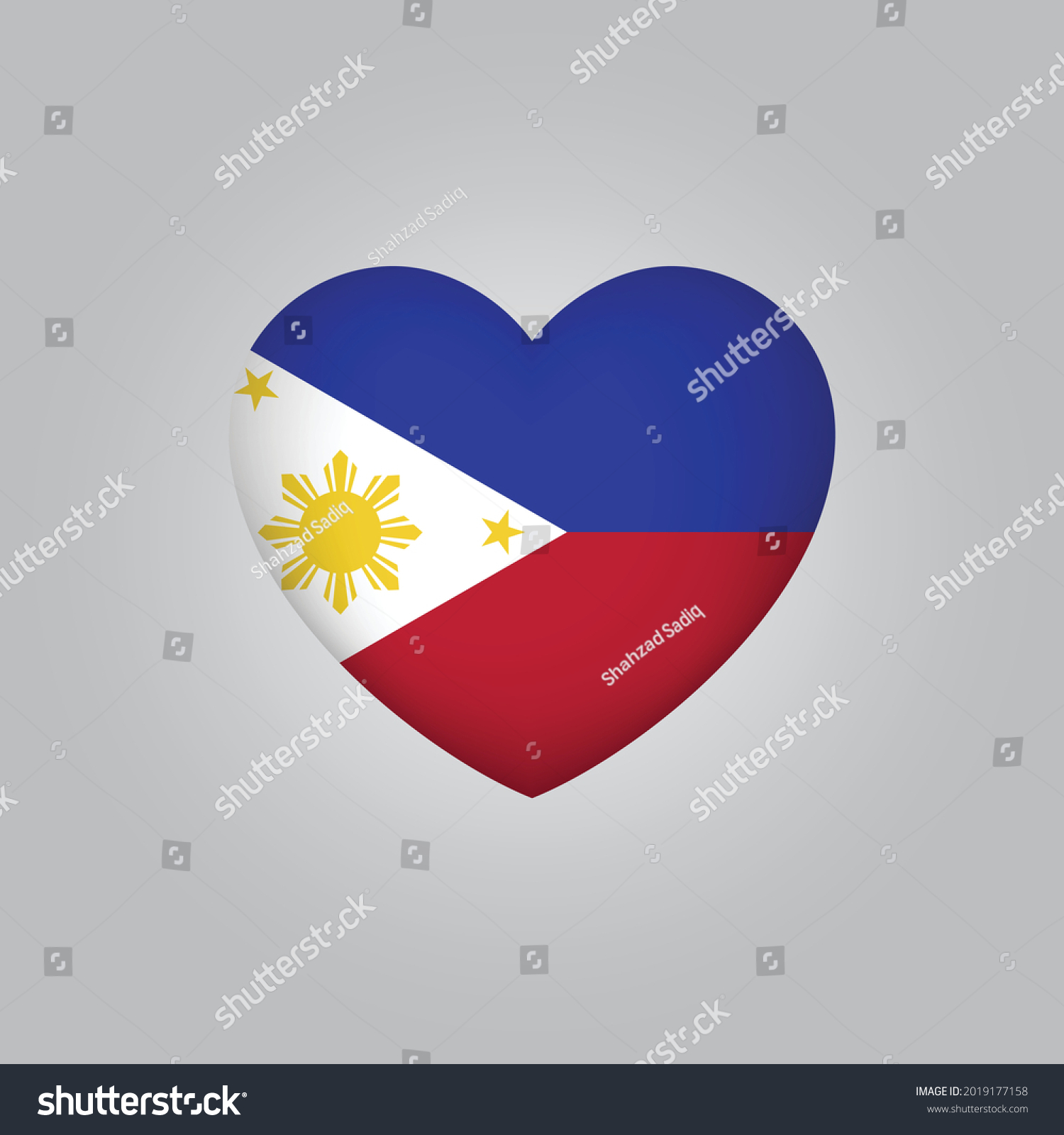 Flag Philippines Heart Philippines Flag Vector Stock Vector (Royalty ...